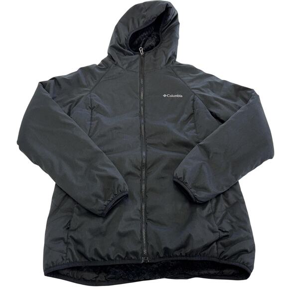 Columbia Jacket Womens Medium Black Hooded Kruser Ridge‎ III Plush Softshell - Picture 2 of 8